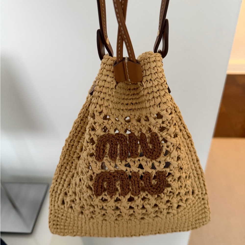 Miu Miu Beige Crochet Mini Bag